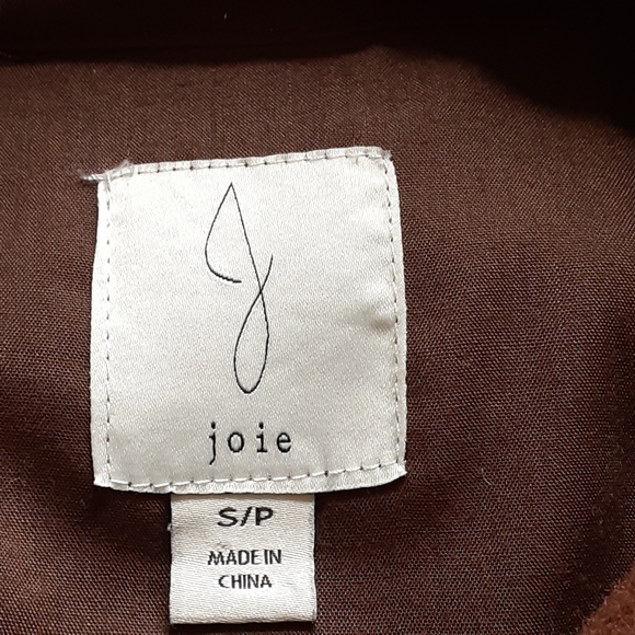 Joie Polyester Fleece Button Front Pocketed Shirt Size Small Cocoa - Picture 5 of 10